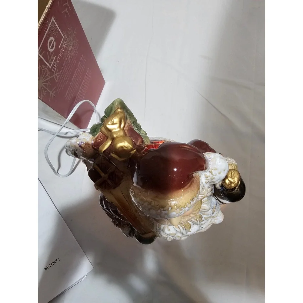Elements Santa Claus Night Light Figurine Porcelain With Box Christmas Decor‎